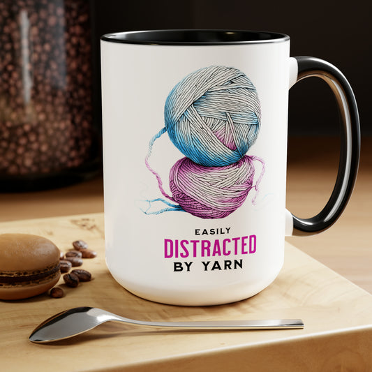 Easily Distracted by Yarn Knitting Coffee Mug15oz