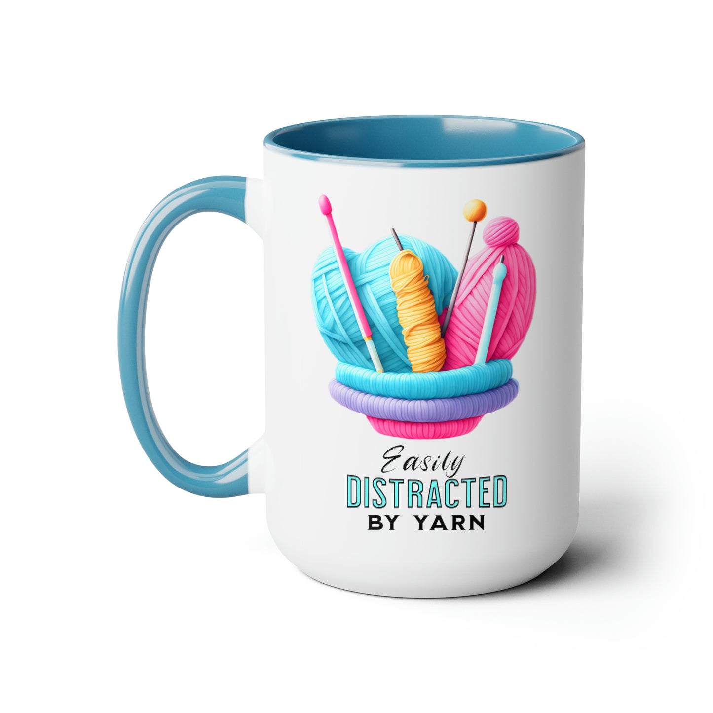 Easily Distracted by Yarn Crochet Coffee Mug15oz