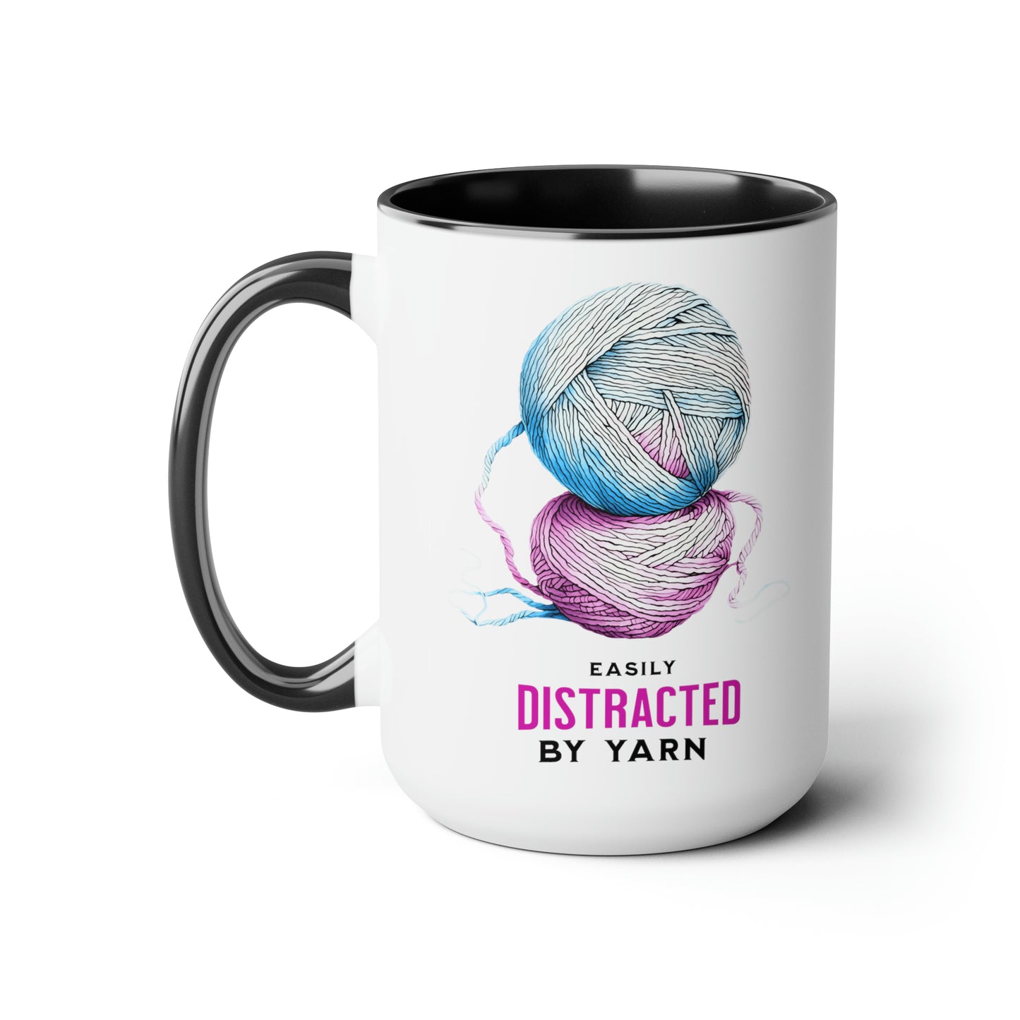 Easily Distracted by Yarn Crocheting Coffee Mug15oz