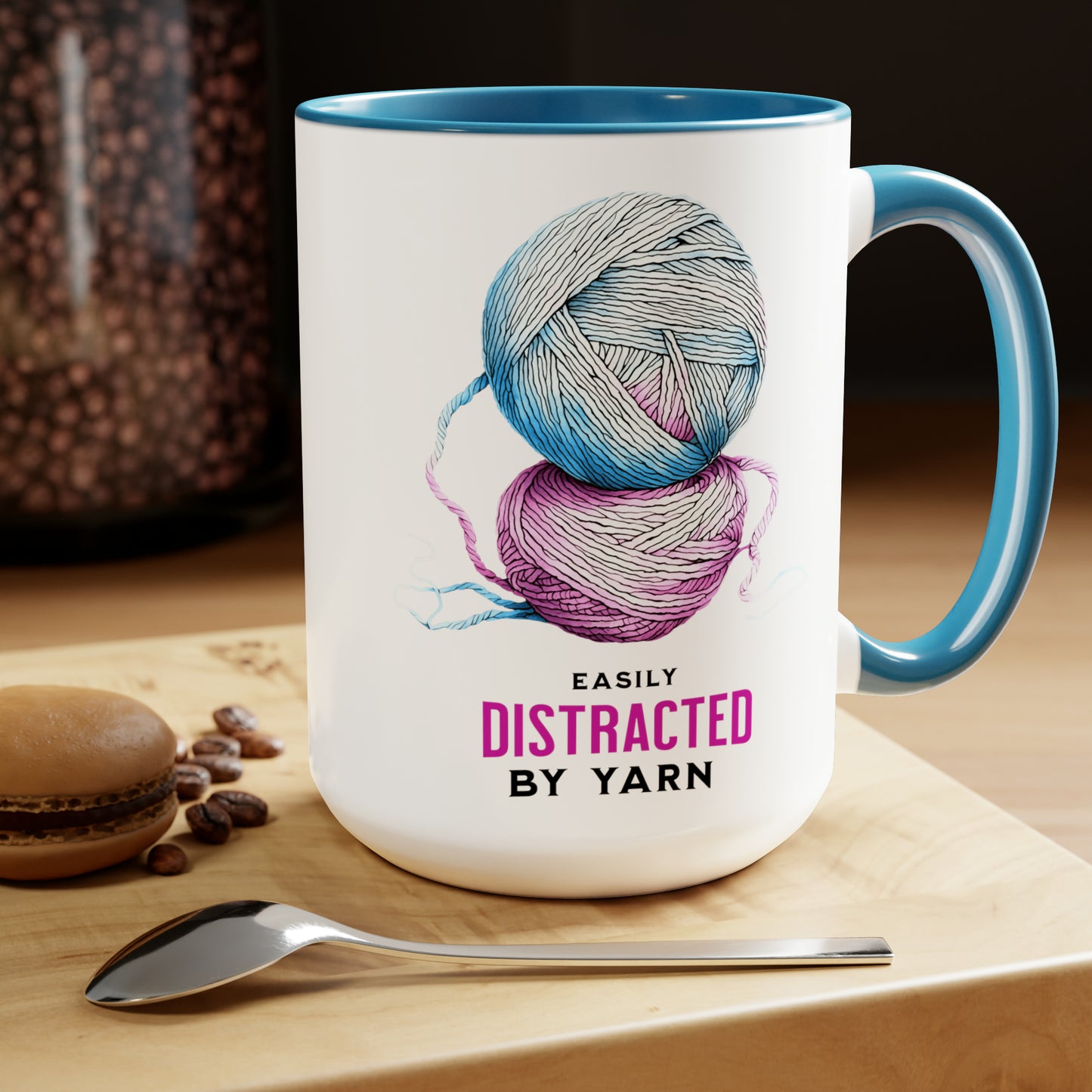 Easily Distracted by Yarn Crocheting Coffee Mug15oz