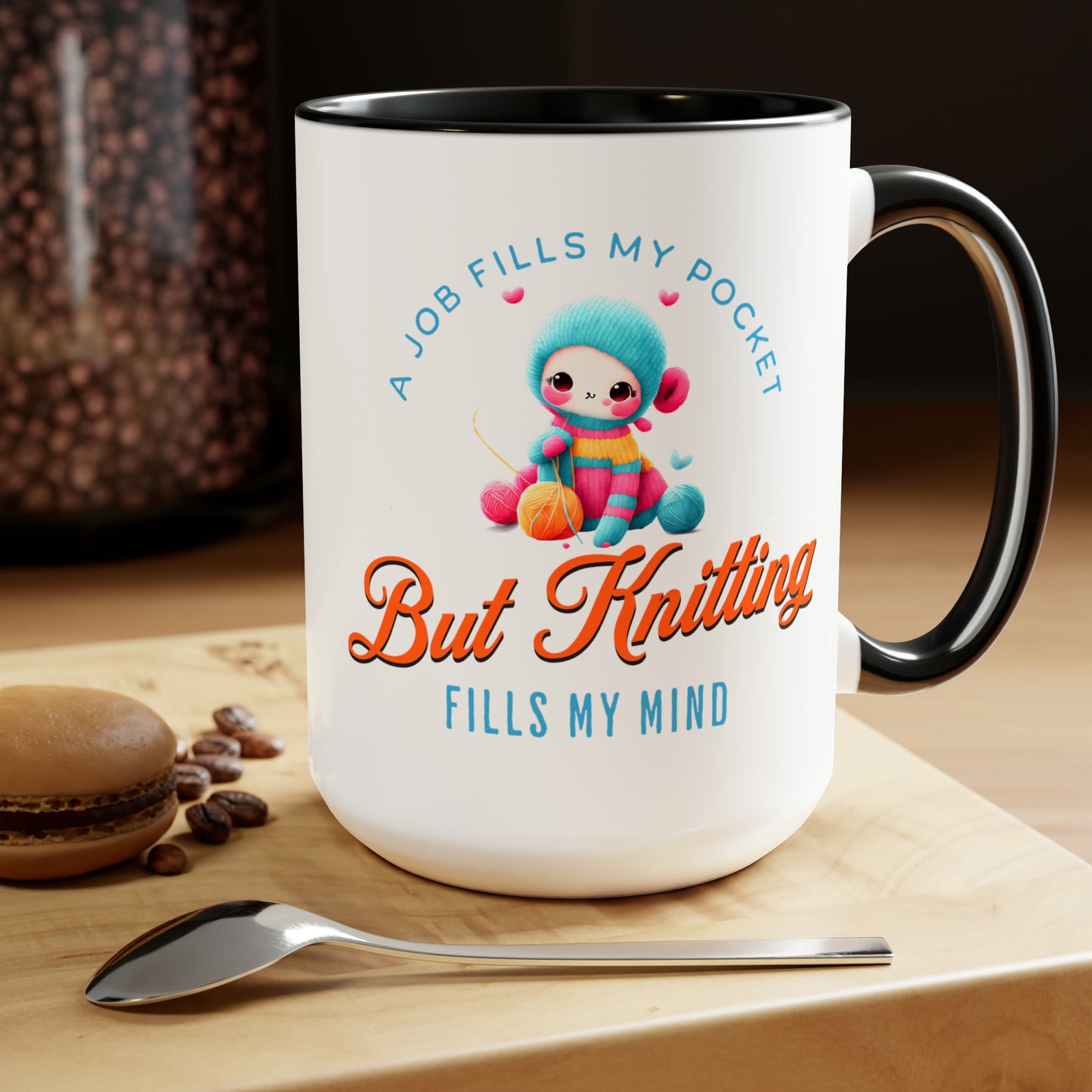 Knitting Fills My Mind Coffee Mug15oz