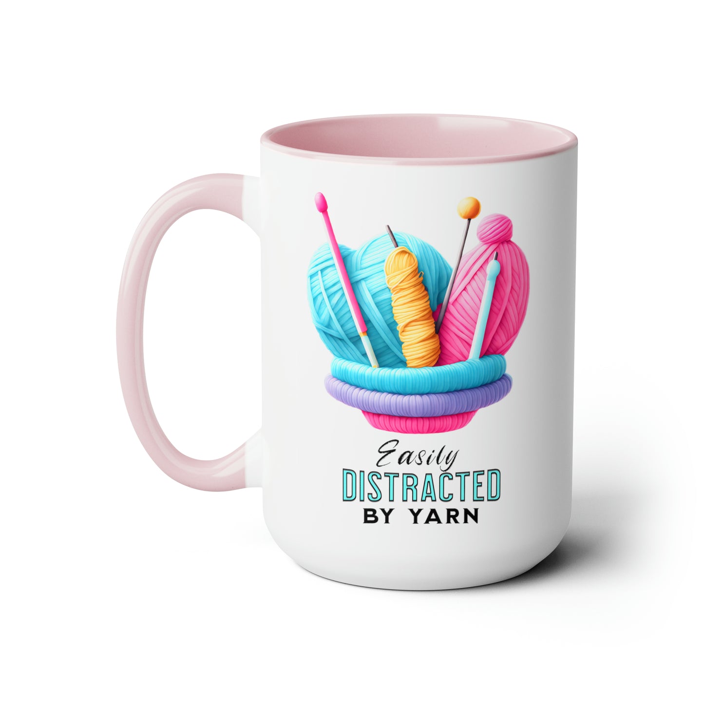 Easily Distracted by Yarn Crochet Coffee Mug15oz