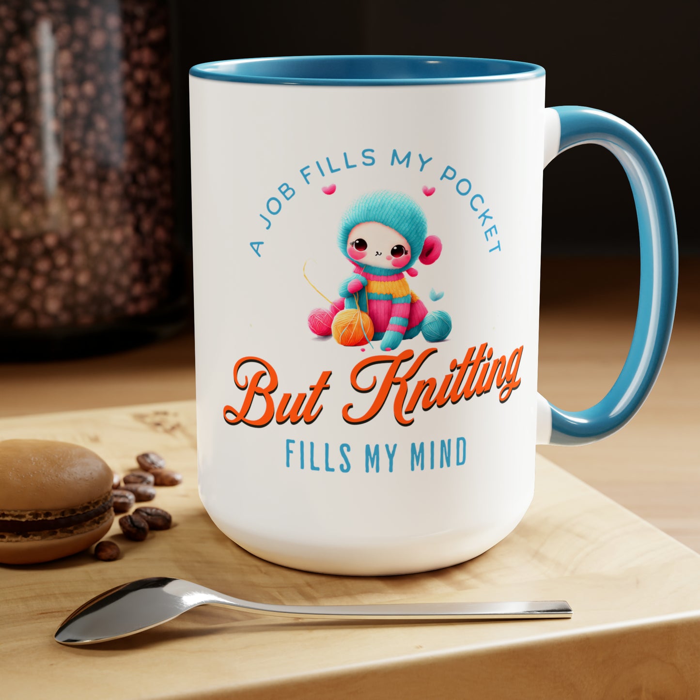 Knitting Fills My Mind Coffee Mug15oz