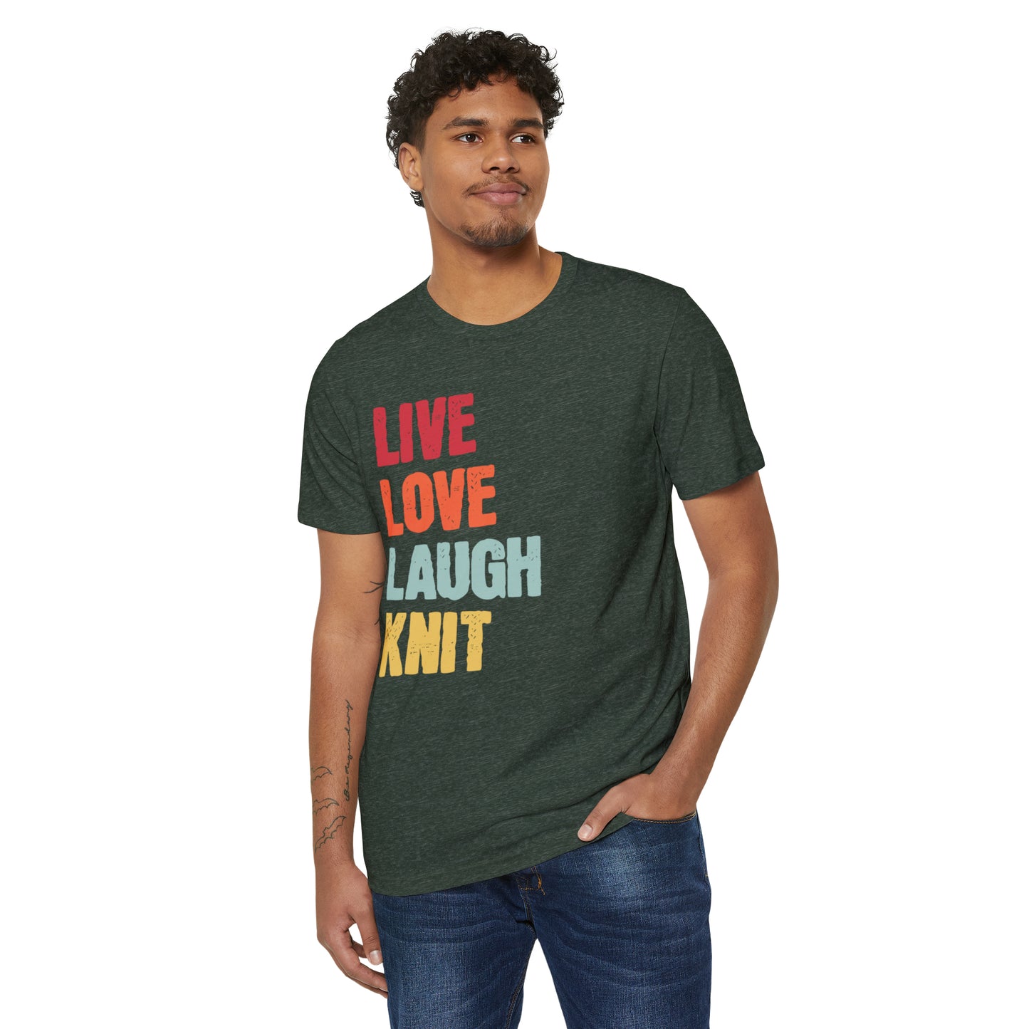 Love Love Laugh Knit Unisex Recycled Organic T-Shirt