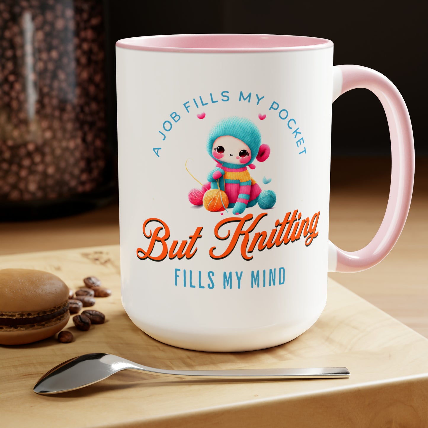 Knitting Fills My Mind Coffee Mug15oz