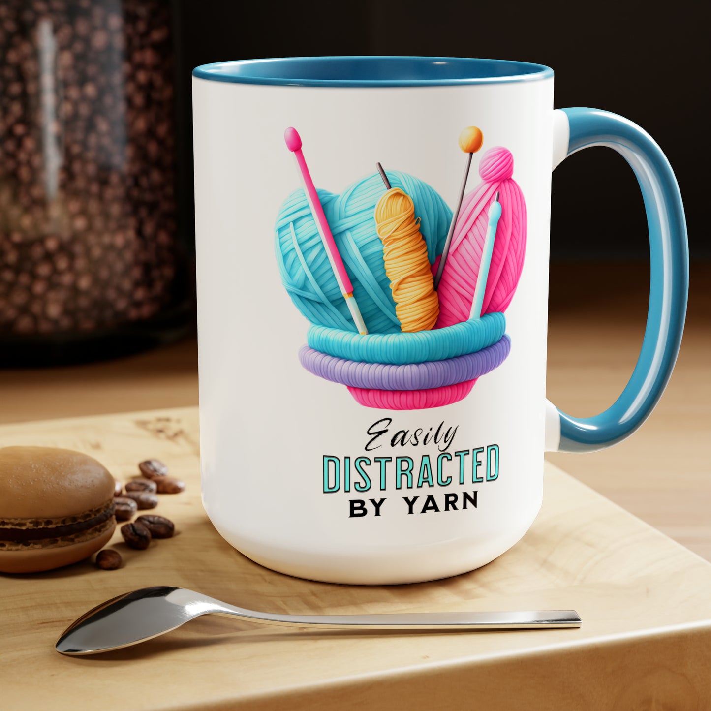 Easily Distracted by Yarn Crochet Coffee Mug15oz