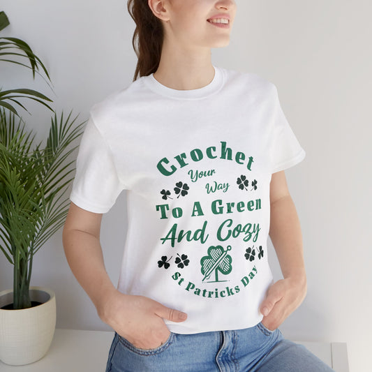 Crochet Your Way to St Patricks Day Unisex Jersey Short Sleeve Tee